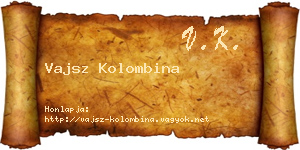Vajsz Kolombina névjegykártya